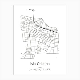 Isla Cristina,Spain Minimalist Map Art Print