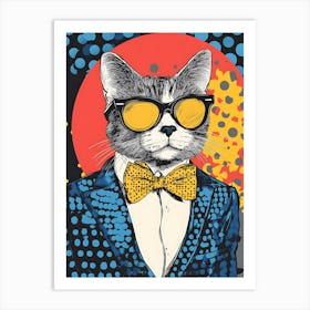 Super Cool Cat Illustration Pop 15 Art Print