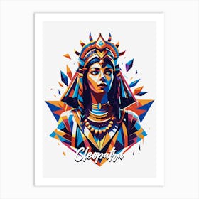 Cleopatra Portrait WPAP Pop Art Art Print