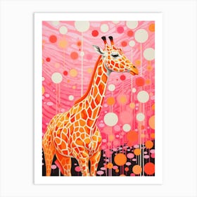 Giraffe Dot Portrait 1 Art Print
