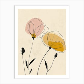 Tampa Flower Market Boho Minimalist Style Art Print