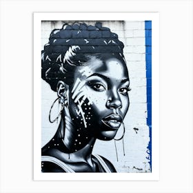 Graffiti Mural Of Beautiful Black Woman 141 Art Print