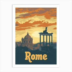 Aihrgdesign A Mid Century Modern Travel Poster For Rome Showi 1c60c33a 533e 472d A46c 67e1ba71710e 1 Art Print