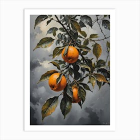 Oranges On A Tree Art Print