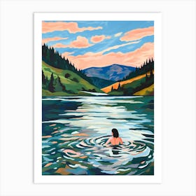 Wild Swimming At Loch Morlich Scotland 1 Art Print