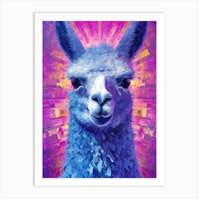 Neon Llama Art Print