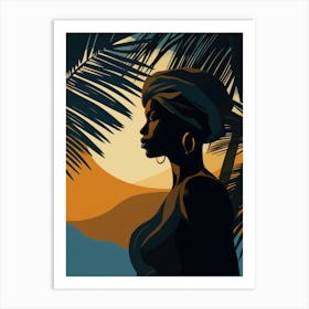 African Woman Silhouette 2 Art Print