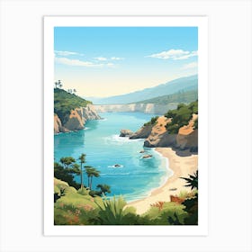 Big Sur California, Usa, Graphic Illustration 3 Art Print