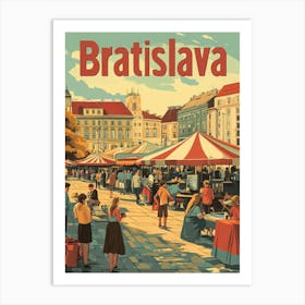 Aihrgdesign A 1970s Inspired Travel Poster For Bratislava 2 Art Print