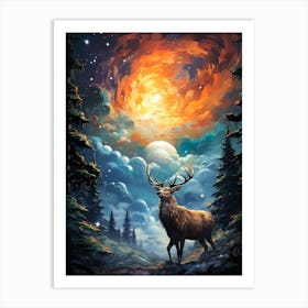 Deer In The Forest 3 Art Print