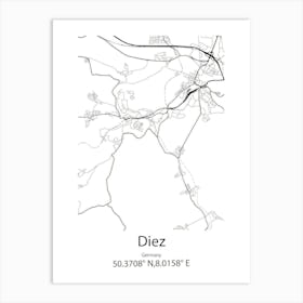 Diez,Germany Minimalist Map Art Print