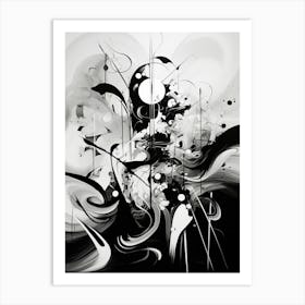 Symbiosis Abstract Black And White 7 Art Print