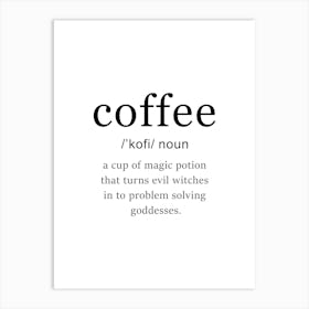 Coffee Definition Artwork - Dictionary Art Print