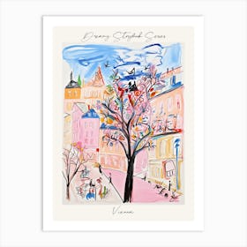 Poster Of Vienna, Dreamy Storybook Illustration 3 Art Print