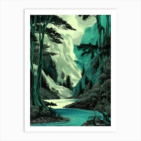 Lake In The Forest 1 Art Print