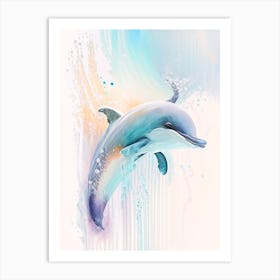 Finless Porpoise Storybook Watercolour  (1) Art Print