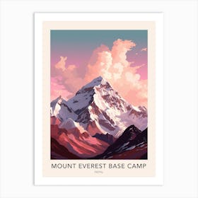 The Mount Everest Base Camp Nepal 2 Travel Poster Art Print