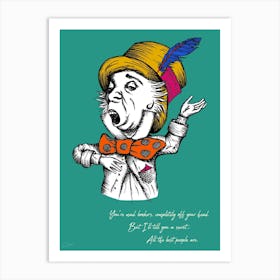 Alice In Wonderland The Mad Hatter Colour Art Print