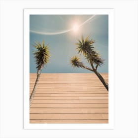 Retro Palms In The Sun Art Print