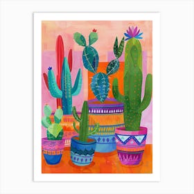 Cactus Pots 4 Art Print