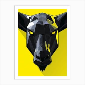 Black Bull Head Art Print