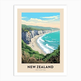 West Coast Trail New Zealand 1 Vintage Hiking Travel Poster Art Print