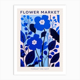 Blue Flower Market Poster Forget Me Not 1 Art Print