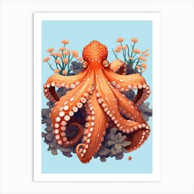 Day Octopus Realistic Illustration 2 Art Print
