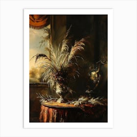 Baroque Floral Still Life Fountain Grass 3 Art Print