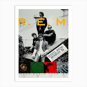 R.E.M. 1989 San Diego, CA Sports Arena Promo Concert Poster Art Print