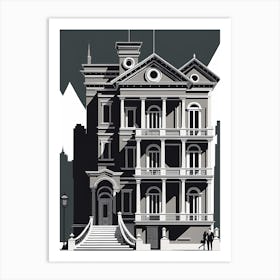 San Francisco, black and white monochromatic art Art Print