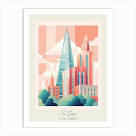 The Shard   London, England   Cute Botanical Illustration Travel 2 Poster Art Print