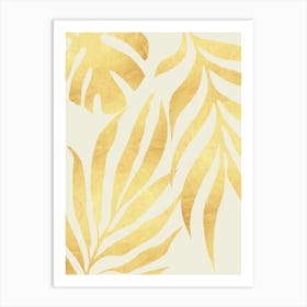 Golden tropical leaf 8 Art Print