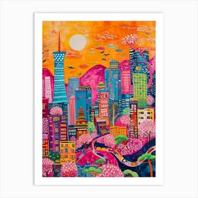 Kitsch Tokyo Colourful 4 Art Print