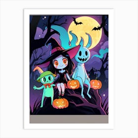 Halloween Witches 1 Art Print