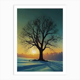 Tree In The Snow 1 Art Print