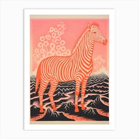 Zebra Coral Pattern 2 Art Print