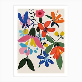 Painted Florals Fuchsia 2 Art Print