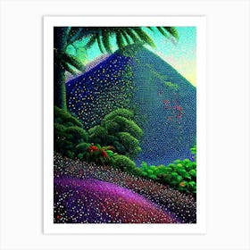 Costa Rica Pointillism Style Tropical Destination Art Print