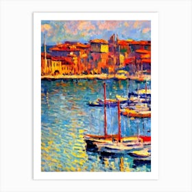 Port Of Trieste Italy Brushwork Painting harbour Art Print