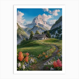 Oil Painting of the Alps Art Print