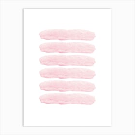 Blush Pink Stripes Art Print