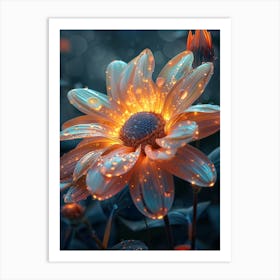 Glow In The Dark Flower Art Print