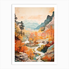 Autumn National Park Painting Yosemite National Park California Usa 3 Art Print