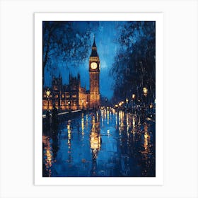 Fantasy Rainy Night In London 16 Art Print