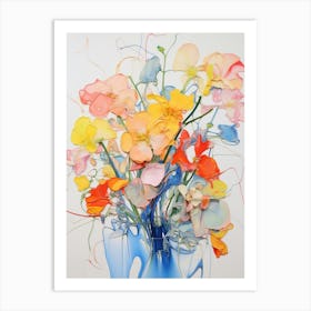 Abstract Flower Painting Freesia 3 Art Print