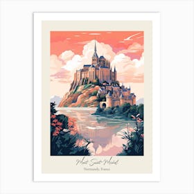 Mont Saint Michel   Normandy, France   Cute Botanical Illustration Travel 0 Poster Art Print
