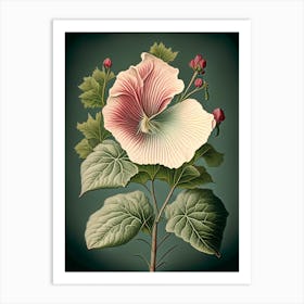 Swamp Rose Mallow Wildflower Vintage Botanical 2 Art Print