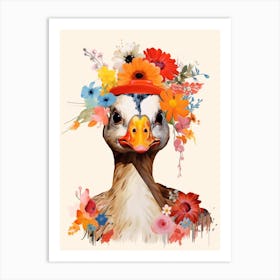Bird With A Flower Crown Duck 4 Art Print