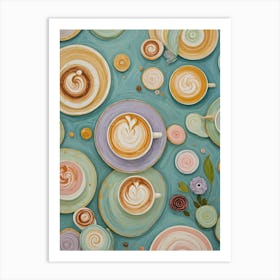 Coffee Latte Abstract Art Print